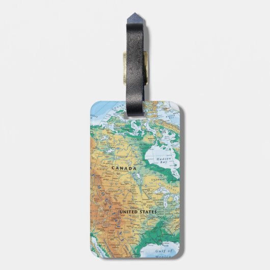 Noord-Amerikaanse kaart Bagagelabel (Achterkant verticaal)