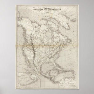 Noord-Amerikaanse kaart Poster