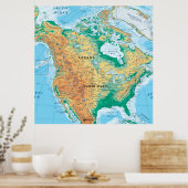 Noord-Amerikaanse kaart Poster (Keuken)