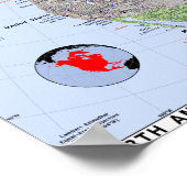 Noord-Amerikaanse kaart Poster (Hoek)