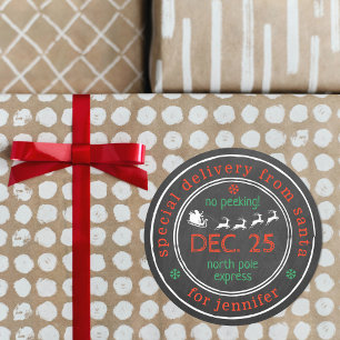 Noord-Amerikaanse kerstcadeau voor speciale kerstc Ronde Sticker