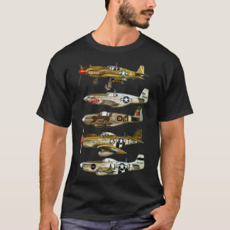 Noord-Amerikaanse P-51 Mustang WW2 Vuurstercontain T-shirt