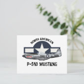 Noord-Amerikaanse P-51D Mustang Briefkaart (Staand voorkant)