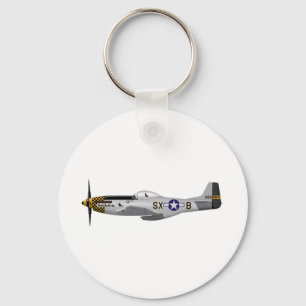 Noord-Amerikaanse P-51D Mustang "Double Trouble Tw Sleutelhanger