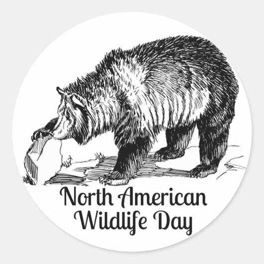 Noord-Amerikaanse Wildlife Celebration Ronde Sticker (Voorkant)