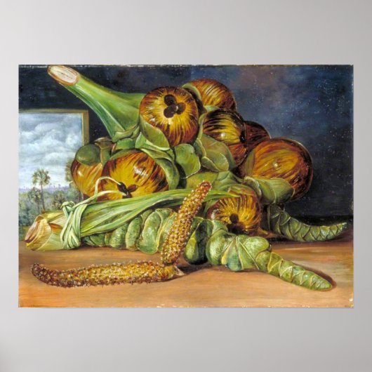 Noord - Bloemen, Fruit, Palmyra Palm, Java 1870 Poster (Voorkant)