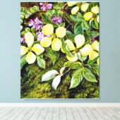 Noord - Bloemen van een Bloedboom en Indigo Canvas Afdruk (Insitu (Houten vloer))