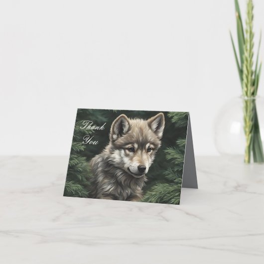 Noord Bossen Wolf Cub gevouwen dank u kaart (Voorkant)