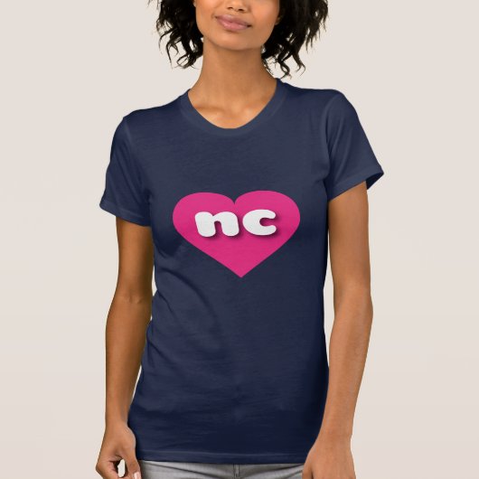 Noord Carolina heet roze hart - Ik hou van nc T-shirt (Voorkant)