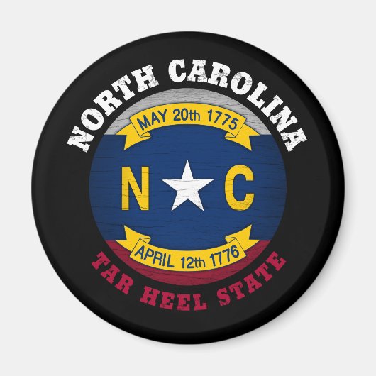 NOORD CAROLINA TAR HEEL STATE FLAG MAGNEET (Voorkant)