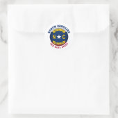NOORD CAROLINA TAR HEEL STATE FLAG RONDE STICKER (Tas)
