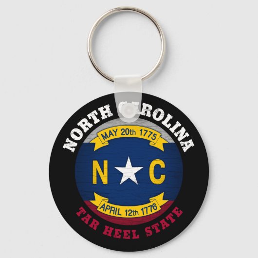 NOORD CAROLINA TAR HEEL STATE FLAG SLEUTELHANGER (Voorkant)