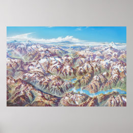 Noord-Cascades Nationaal Park Landschap Schilderen Poster