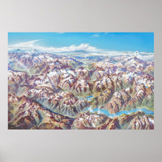 Noord-Cascades Nationaal Park Landschap Schilderen Poster