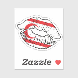 Noord-Cyprus Cypriotische lippenstift liefde vlag Sticker