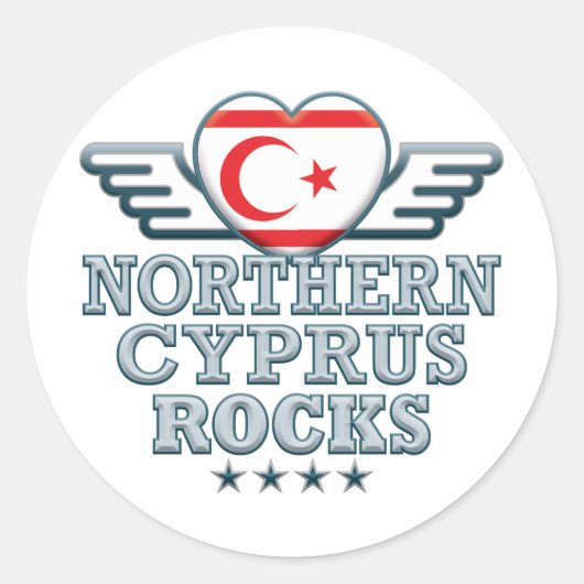 Noord-Cyprus Rocks v2 Ronde Sticker (Voorkant)