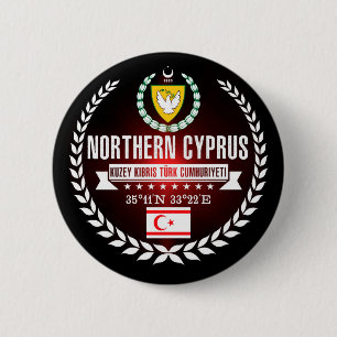 Noord-Cyprus Ronde Button 5,7 Cm
