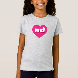 Noord Dakota heet roze hart - Ik hou van en T-shirt