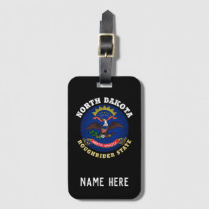NOORD DAKOTA ROUGHRIDER STATE FLAG BAGAGELABEL
