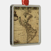 Noord- en Zuid-Amerika Panoramische Kaart Metalen Ornament (Rechts)