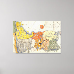 Noord- en Zuid-Korea Panorama Canvas Afdruk
