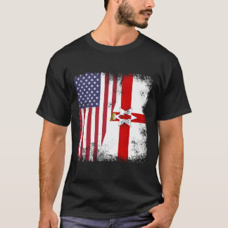 Noord-Ierland Amerikaanse vlag Noord-Ierland T-shirt