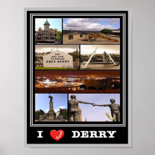 Noord-Ierland - Derry - I Love - Poster