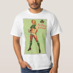Noord-Ierland football retro pin-up T-shirt
