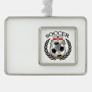 Noord-Ierland Soccer 2016 Fan Gear Verzilverd Kader Ornament