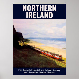 Noord-Ierland, spoorlijn langs de kust Poster