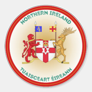 Noord-Ierland Wapen Cirkelvorm Ronde Sticker