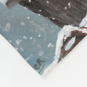 Noord-Kardinaal wintersneeuw Fleece Deken (Hoek)