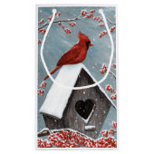 Noord-Kardinaal wintersneeuw Klein Cadeauzakje (Achterkant)