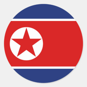Noord-Korea Flag Round Sticker