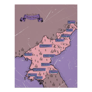 Noord-Korea kaart Perfect Poster