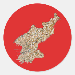 Noord-Korea kaart sticker