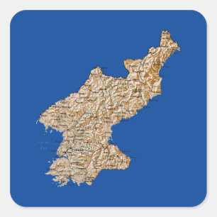Noord-Korea Kaart Sticker