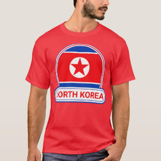 Noord-Korea Landenbadge Noord-Korea Vlag T-shirt