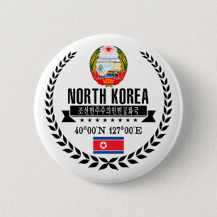 Noord-Korea Ronde Button 5,7 Cm