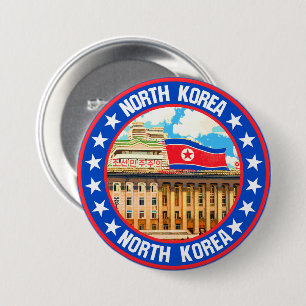 Noord Korea Ronde Button 7,6 Cm