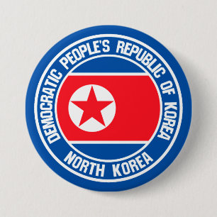 Noord-Korea Round Embleem Ronde Button 7,6 Cm