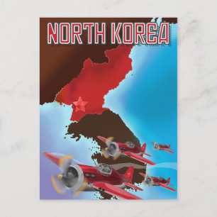 Noord-Korea vintage reisposter. Briefkaart