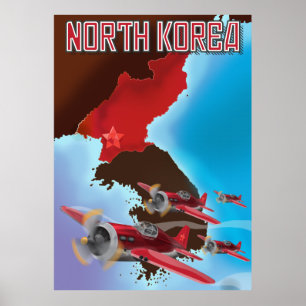 Noord-Korea Vintage-reisposter. Poster