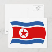Noord-Korea Vlag Ansichtkaart Briefkaart (Voorkant / Achterkant)