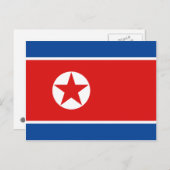 Noord-Korea Vlag Briefkaart (Voorkant / Achterkant)