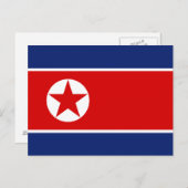 Noord-Korea Vlag Briefkaart (Voorkant / Achterkant)