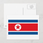 Noord-Korea Vlag Briefkaart (Voorkant / Achterkant)
