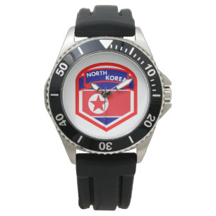 Noord-Korea Vlag Crest Horloge