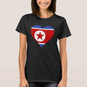 Noord-Korea Vlag Hart Noord-Korea Gifts Liefde Noo T-shirt