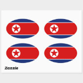 Noord-Korea Vlag Ovale Sticker (Vel)
